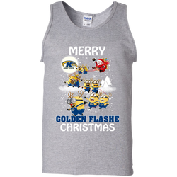 Kent State Golden Flashes Ugly Christmas Sweaters Minions Santa Claus Merry Christmas Tank Top - The White Eagles