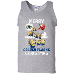 Kent State Golden Flashes Ugly Christmas Sweaters Minions Santa Claus Merry Christmas Tank Top - The White Eagles