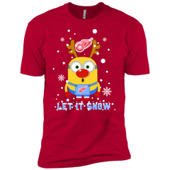 Minion Detroit Red Wings Ugly Christmas Sweaters Let It Snow Men's Sleeve Shirt - The White Eagles