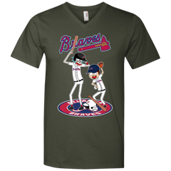 Atlanta Braves Baseball Rick And Morty Men's V-Neck T-Shirt - The White Eagles