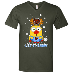Minion Brown Bears Ugly Christmas Sweaters Let It Snow Men's V-Neck T-Shirt - The White Eagles