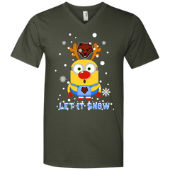 Minion Brown Bears Ugly Christmas Sweaters Let It Snow Men's V-Neck T-Shirt - The White Eagles