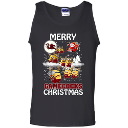 South Carolina Gamecocks Ugly Christmas Sweaters Minions Santa Claus Tank Top - The White Eagles