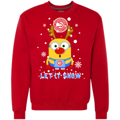 Minion Atlanta Hawks Ugly Christmas Sweaters Let It Snow Sweatshirt - The White Eagles