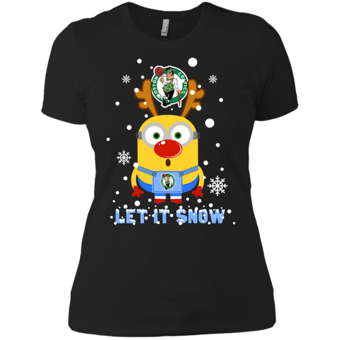 Minion Boston Celtics Ugly Christmas Sweaters Let It Snow Ladies' Shirt - The White Eagles